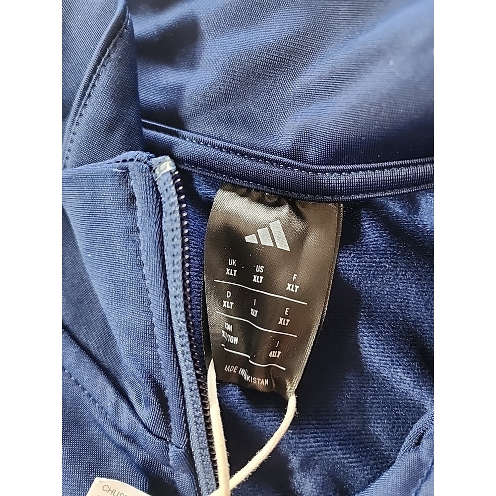 adidas Men's XLT 3-Stripes Colorblock Track Jacket Navy Blue White JL8597 NWT - Picture 7 of 12